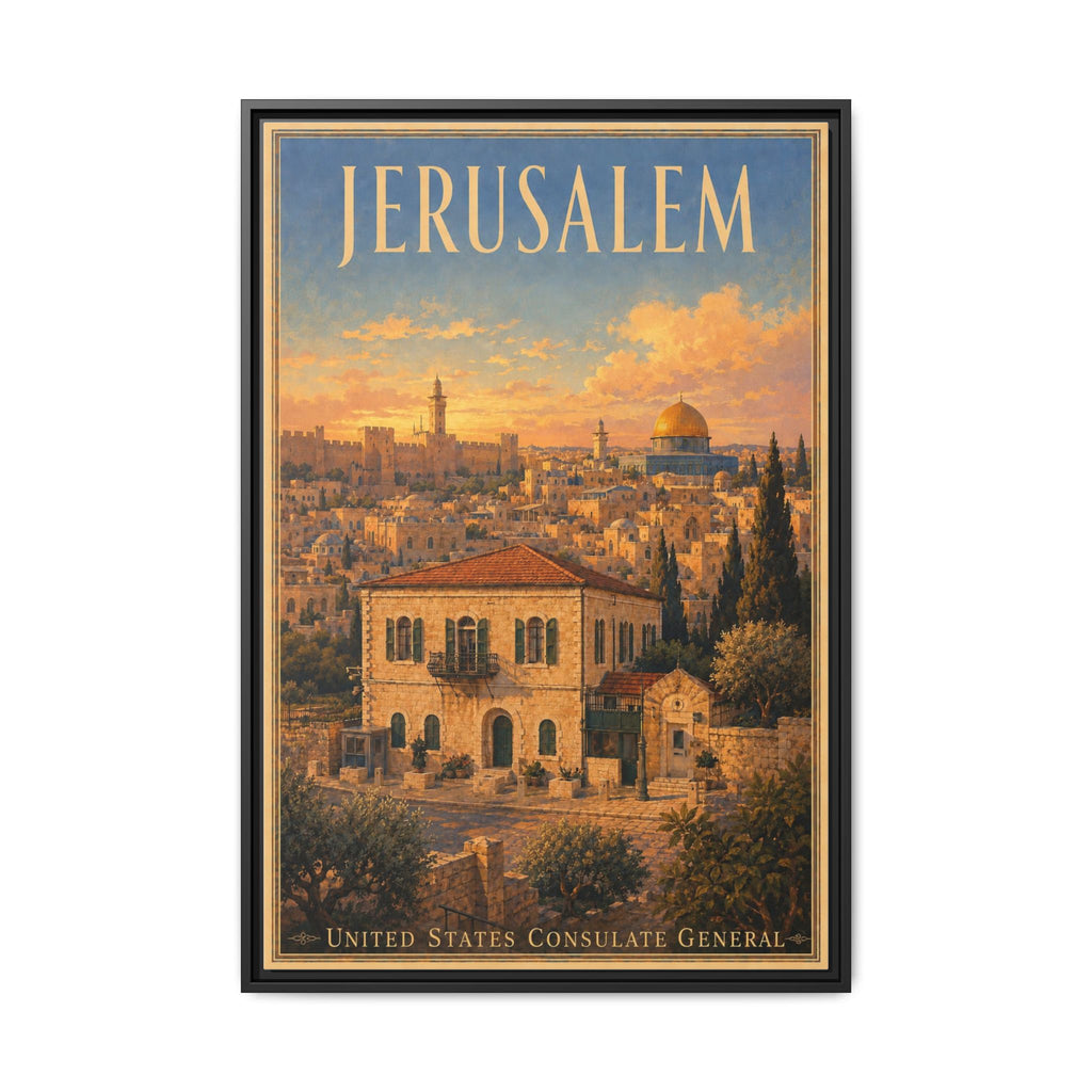 Jerusalem Consulate General Wrapped Canvas Framed