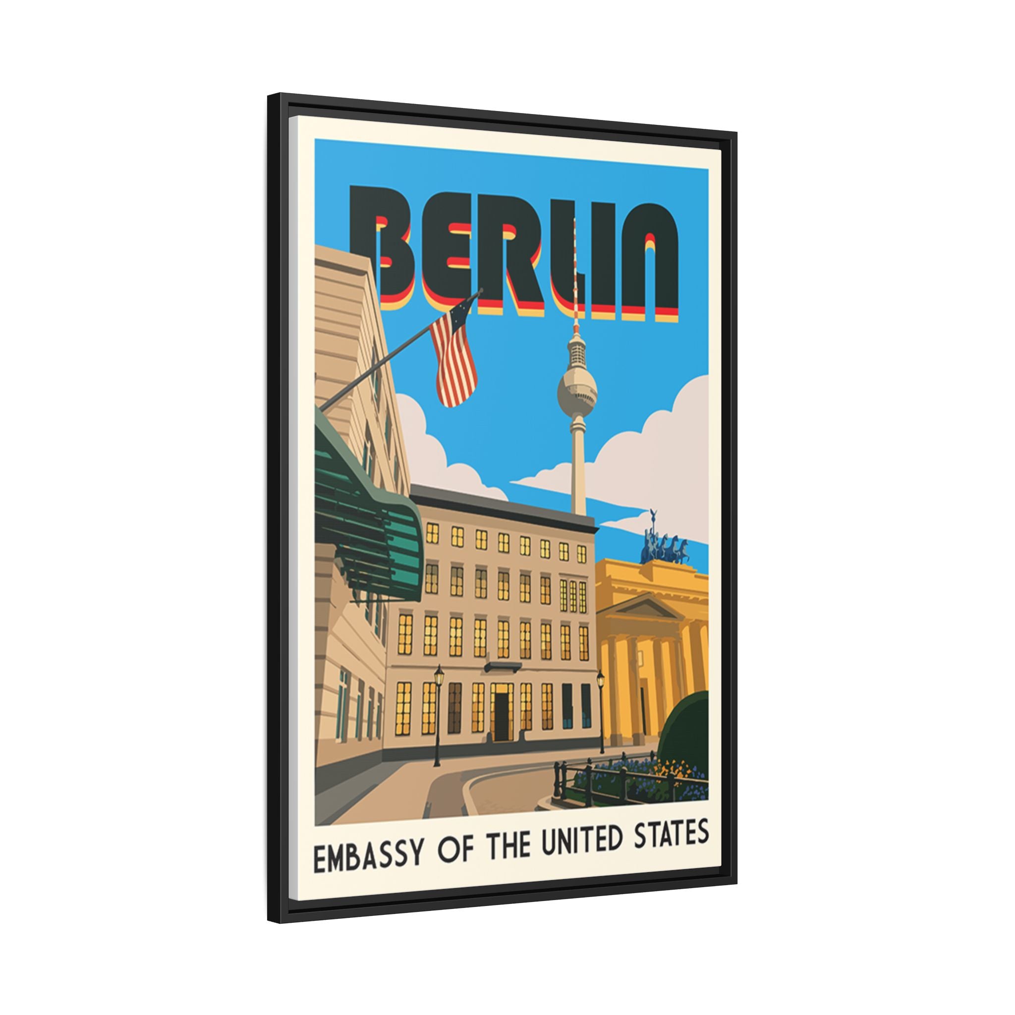 Berlin Embassy Wrapped Canvas Framed