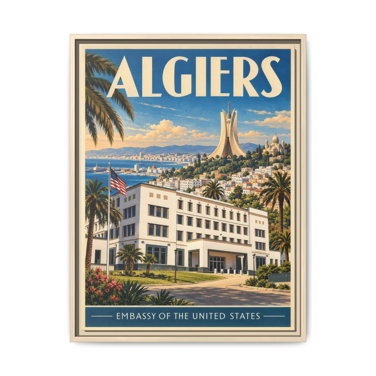 Algiers Embassy Wrapped Canvas Framed