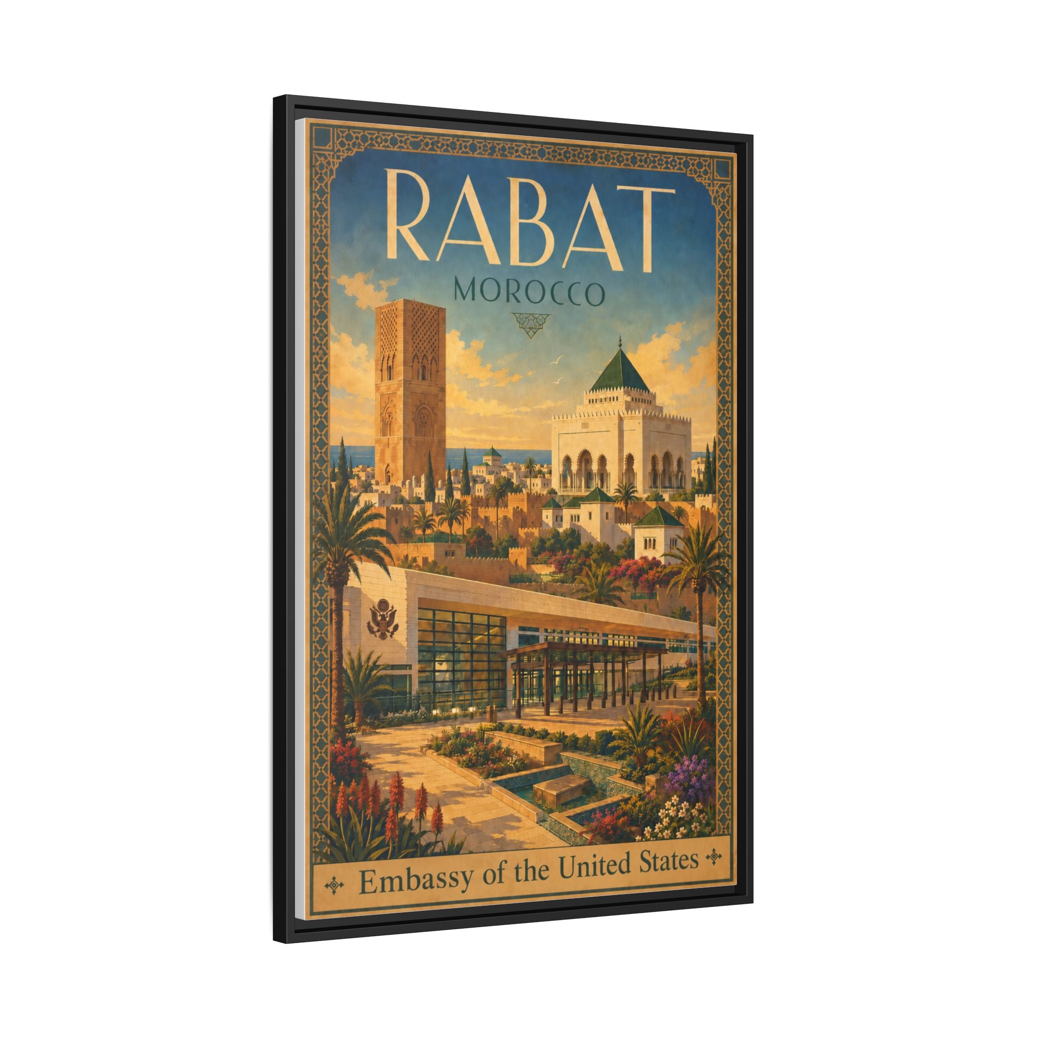 Rabat Embassy Wrapped Canvas Framed