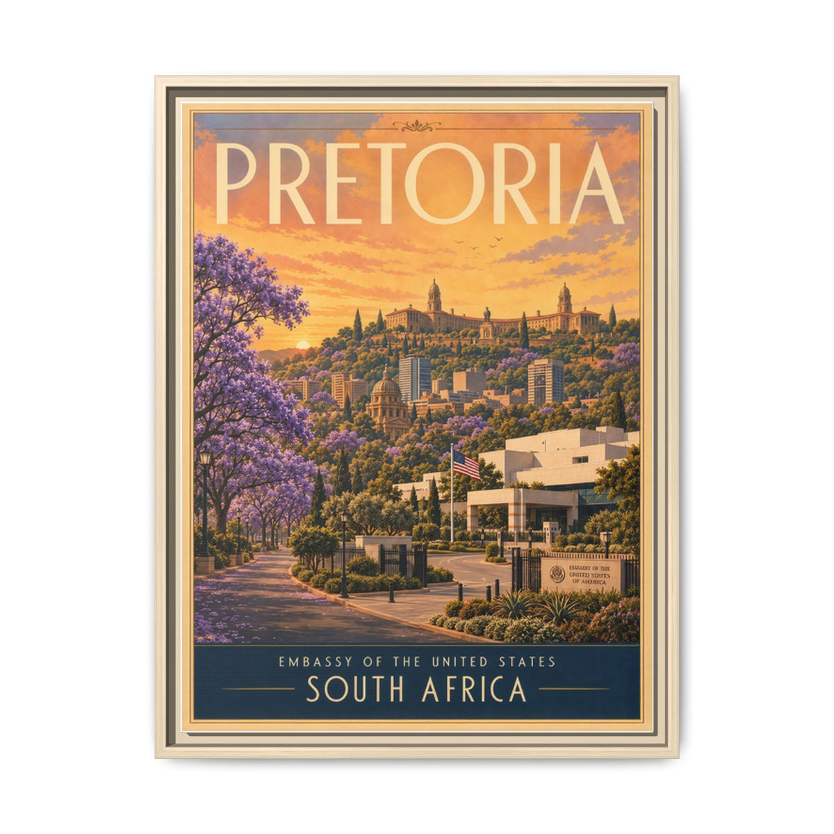 Pretoria Embassy Wrapped Canvas Framed