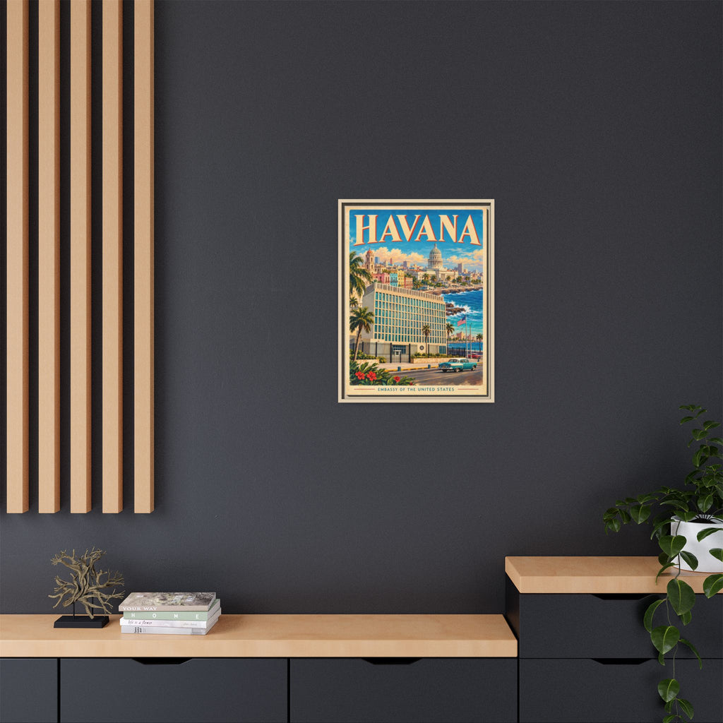 Havana Embassy Wrapped Canvas Framed