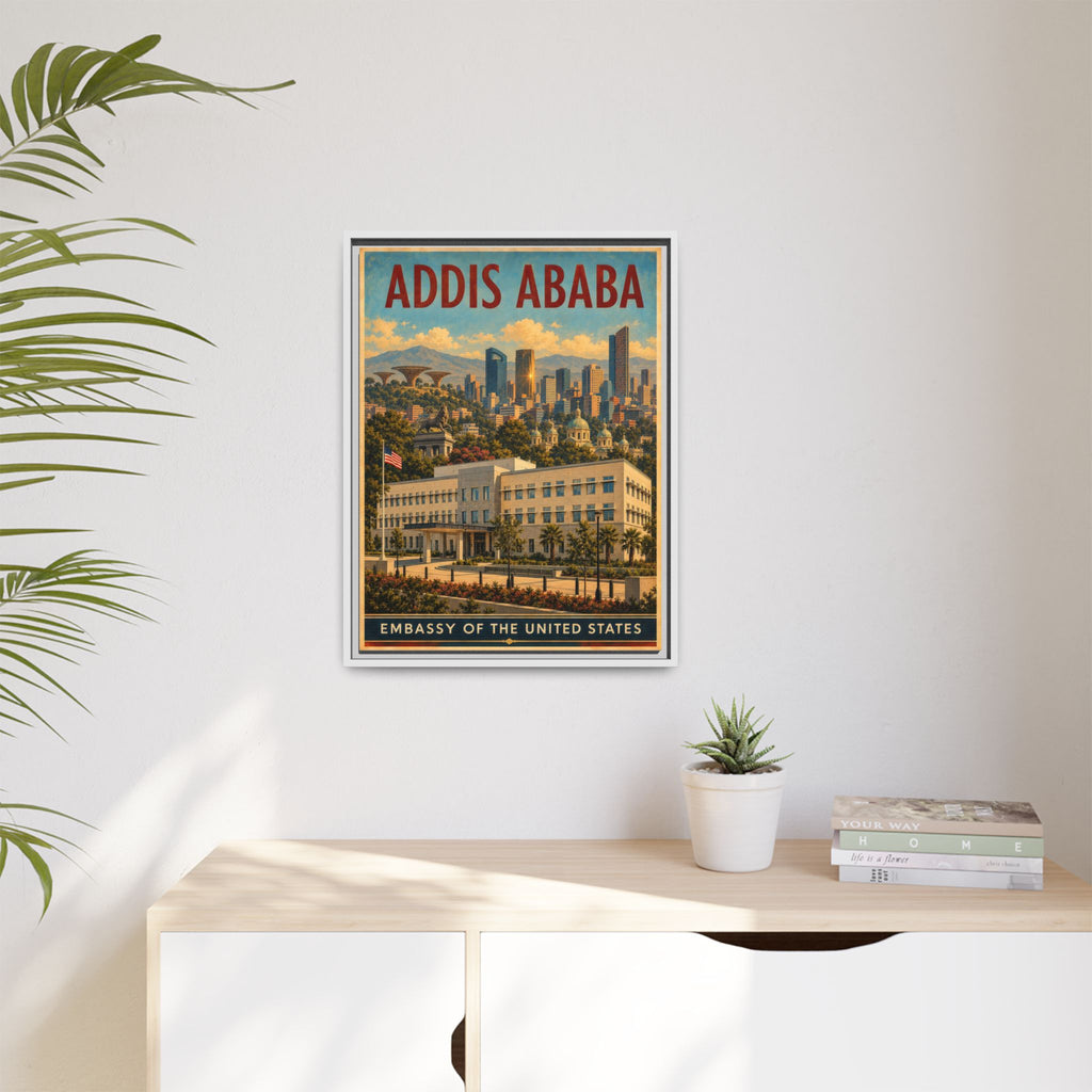 Addis Ababa Embassy Wrapped Canvas Framed