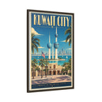 Kuwait City Embassy Wrapped Canvas Framed