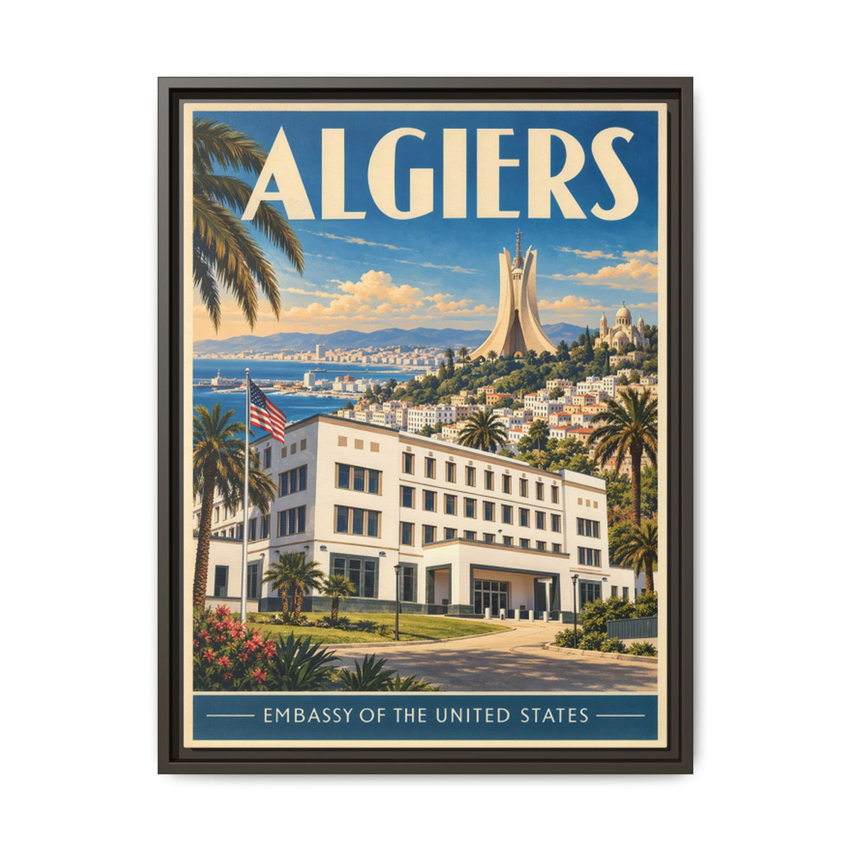 Algiers Embassy Wrapped Canvas Framed