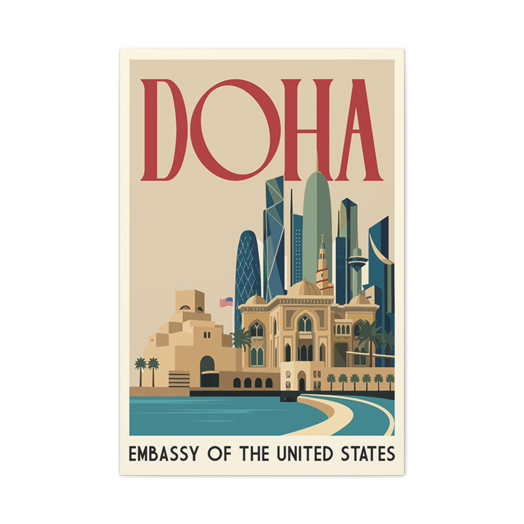 Doha Embassy Wrapped Canvas