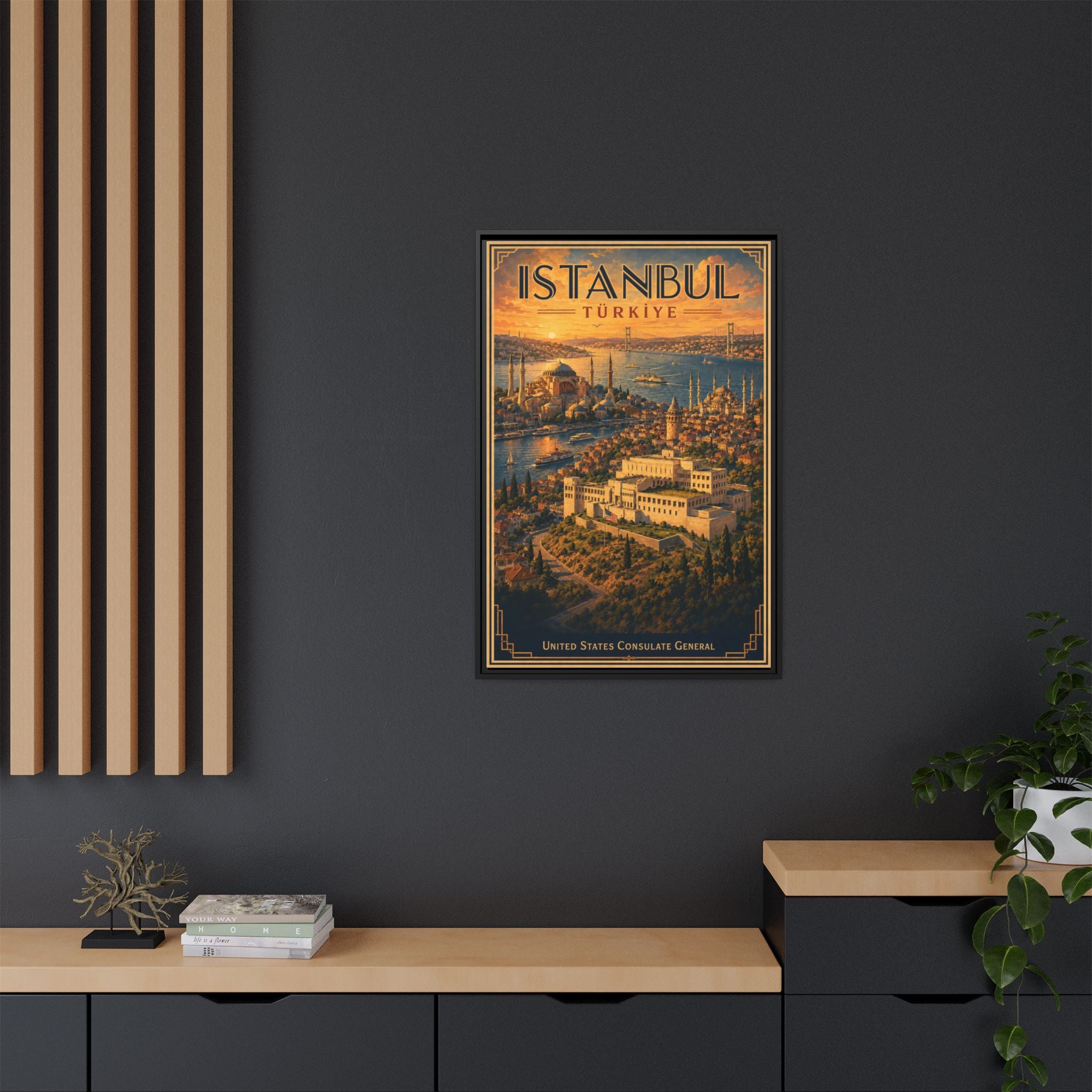 Istanbul Consulate General Wrapped Canvas Framed
