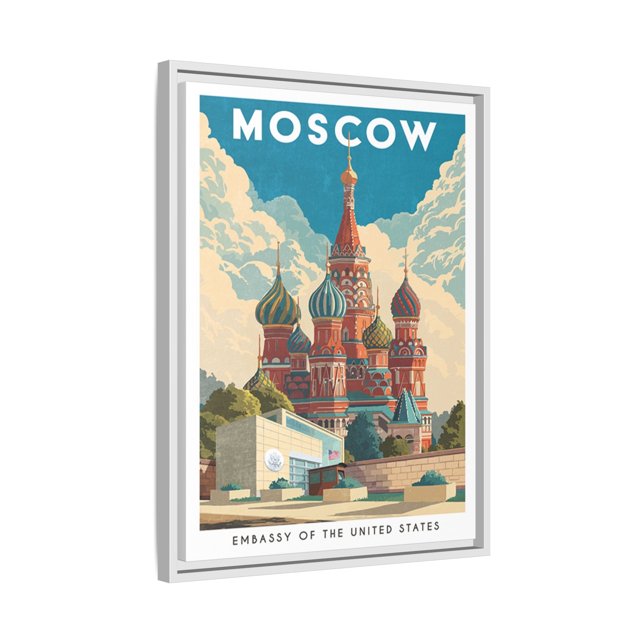 Moscow Embassy Wrapped Canvas Framed