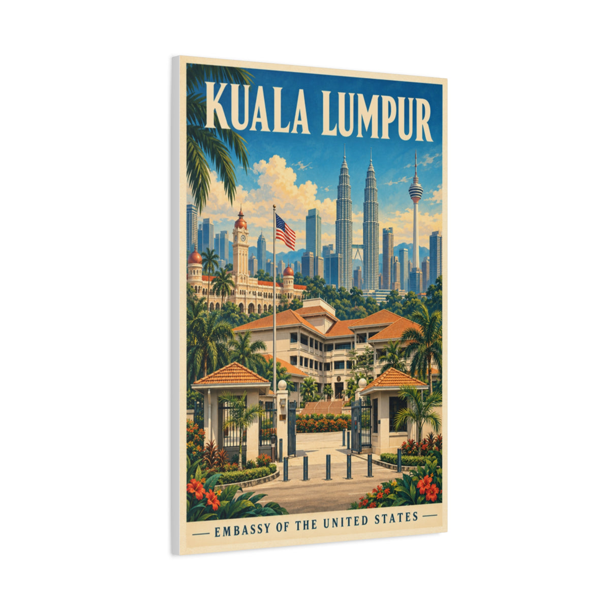 Kuala Lumpur Embassy Wrapped Canvas