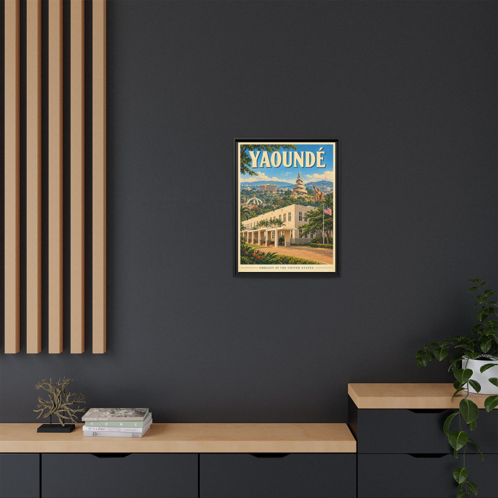 Yaoundé Embassy Wrapped Canvas Framed