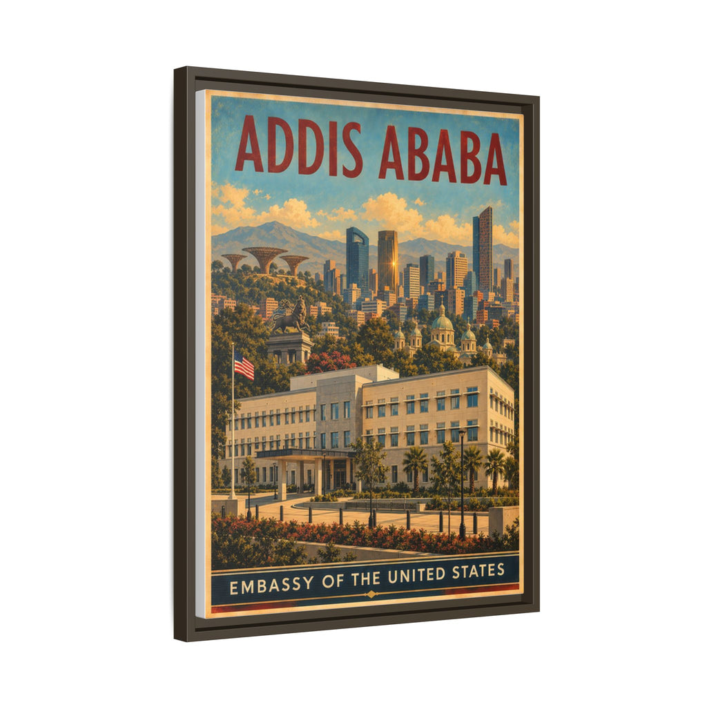 Addis Ababa Embassy Wrapped Canvas Framed