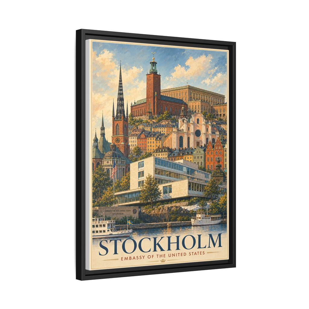Stockholm Embassy Wrapped Canvas Framed