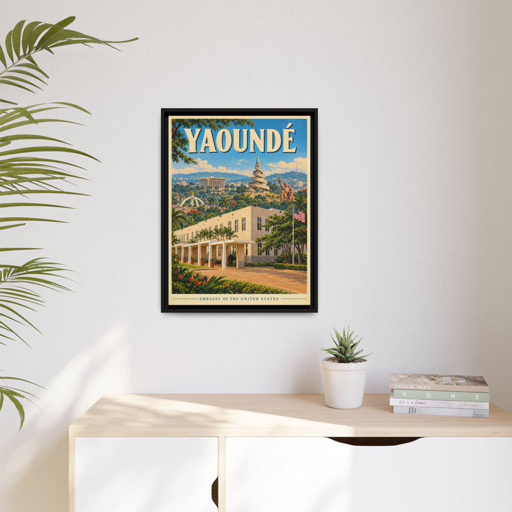 Yaoundé Embassy Wrapped Canvas Framed