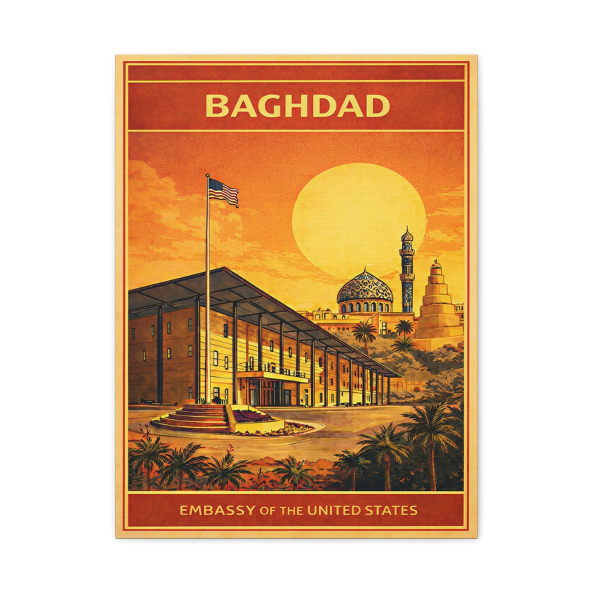 Baghdad Embassy Wrapped Canvas