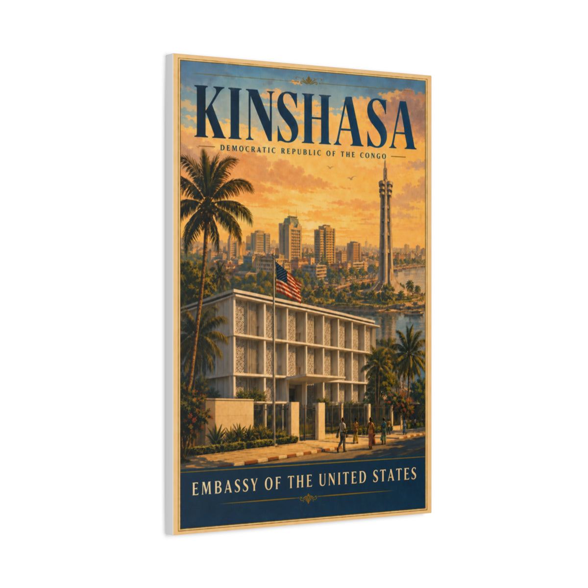 Kinshasa Embassy Wrapped Canvas