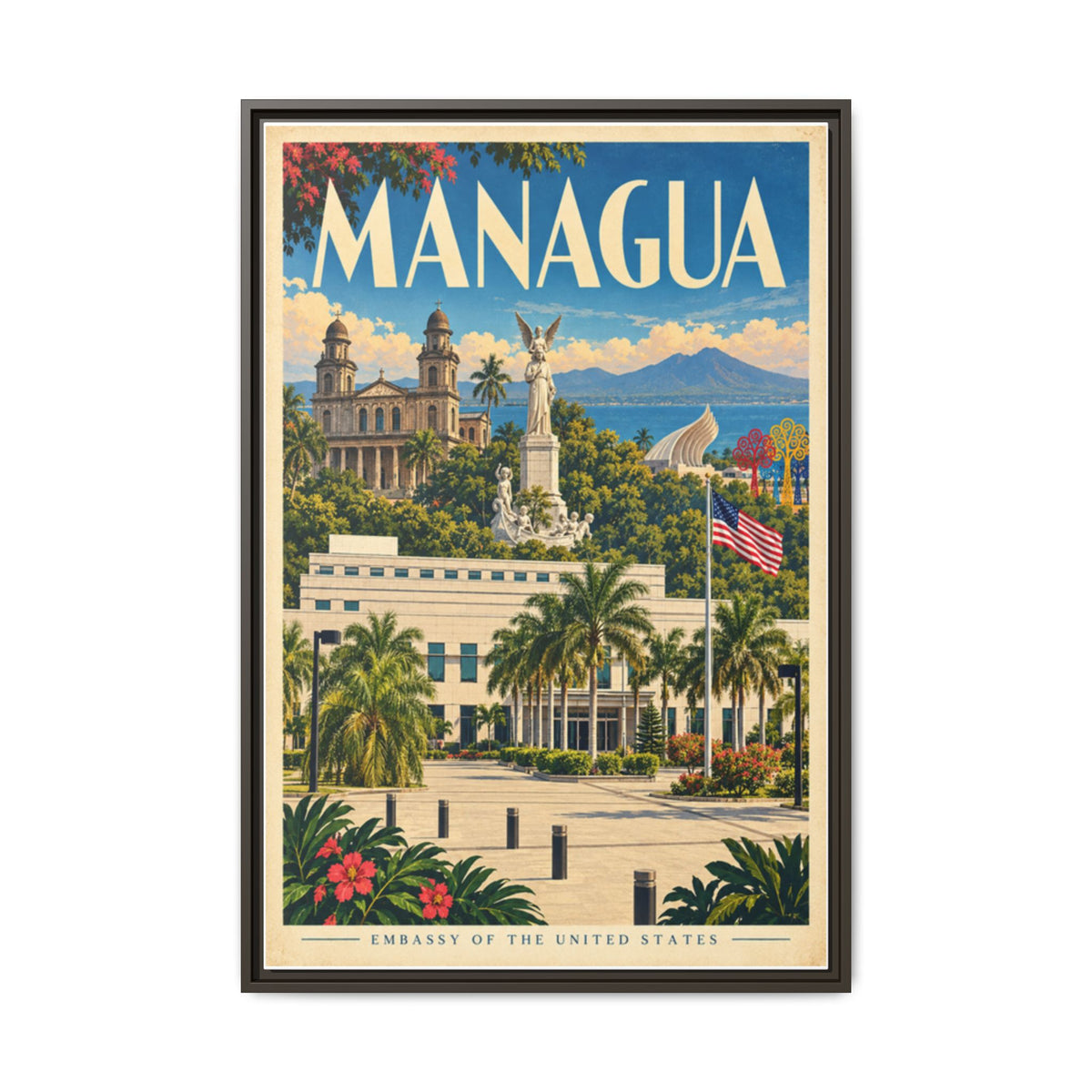 Managua Embassy Wrapped Canvas Framed