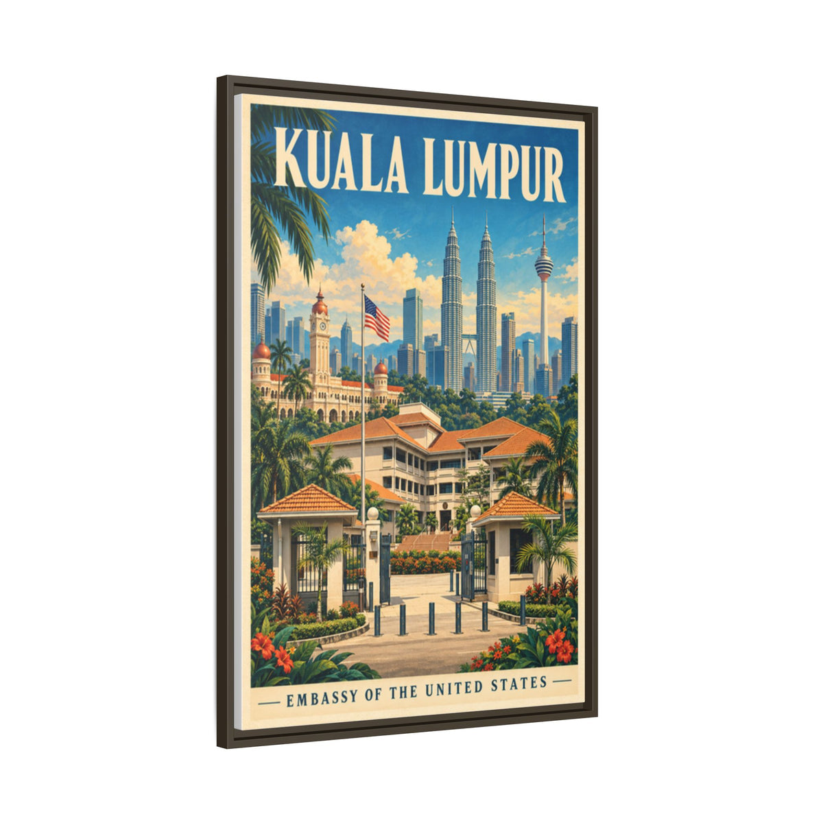 Kuala Lumpur Embassy Wrapped Canvas Framed
