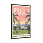 Brasília Embassy Wrapped Canvas Framed