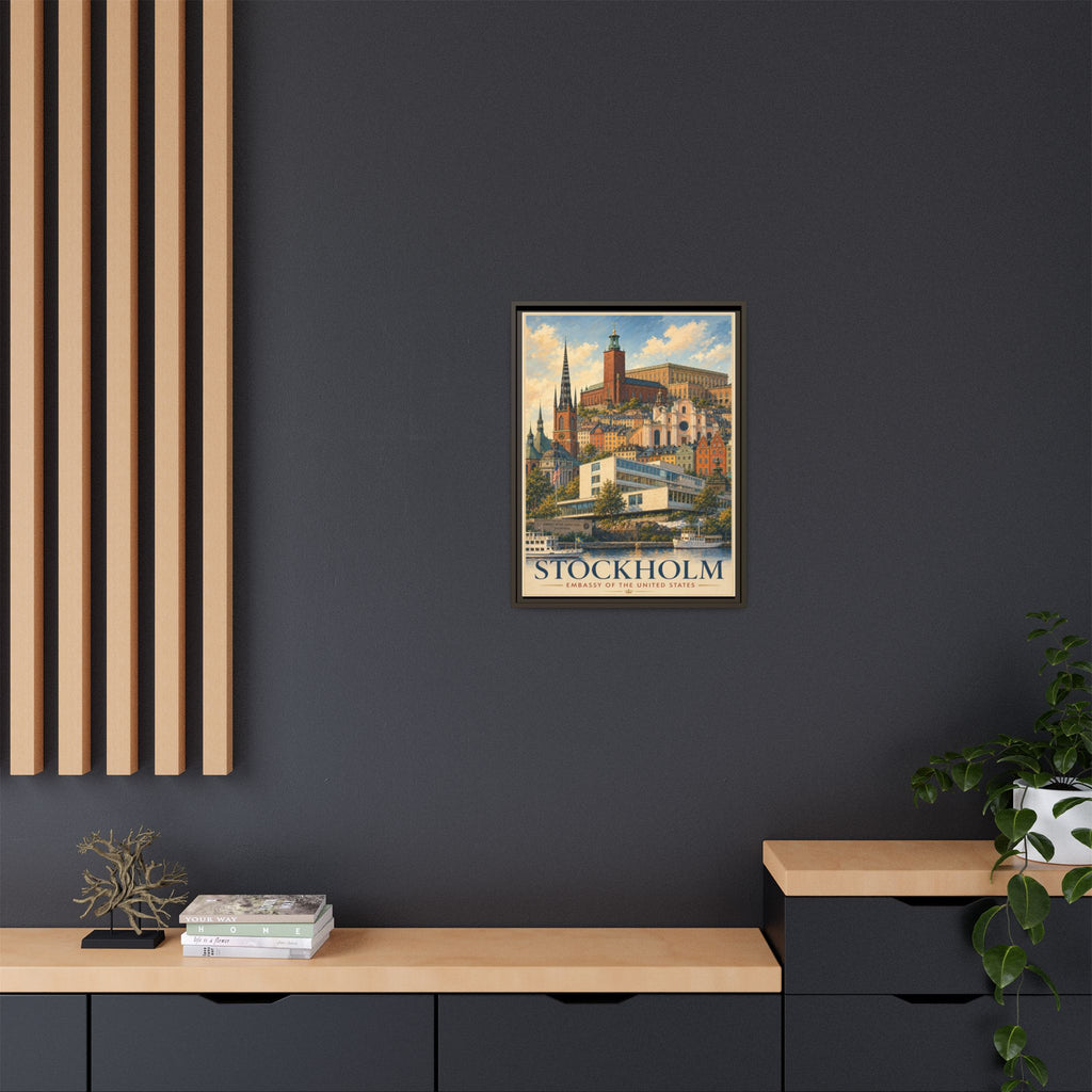 Stockholm Embassy Wrapped Canvas Framed