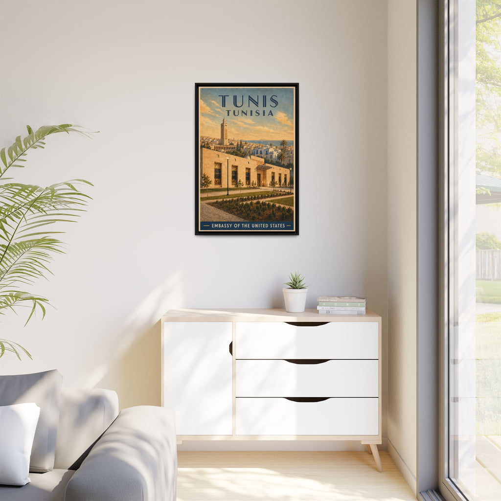Tunis Embassy Wrapped Canvas Framed