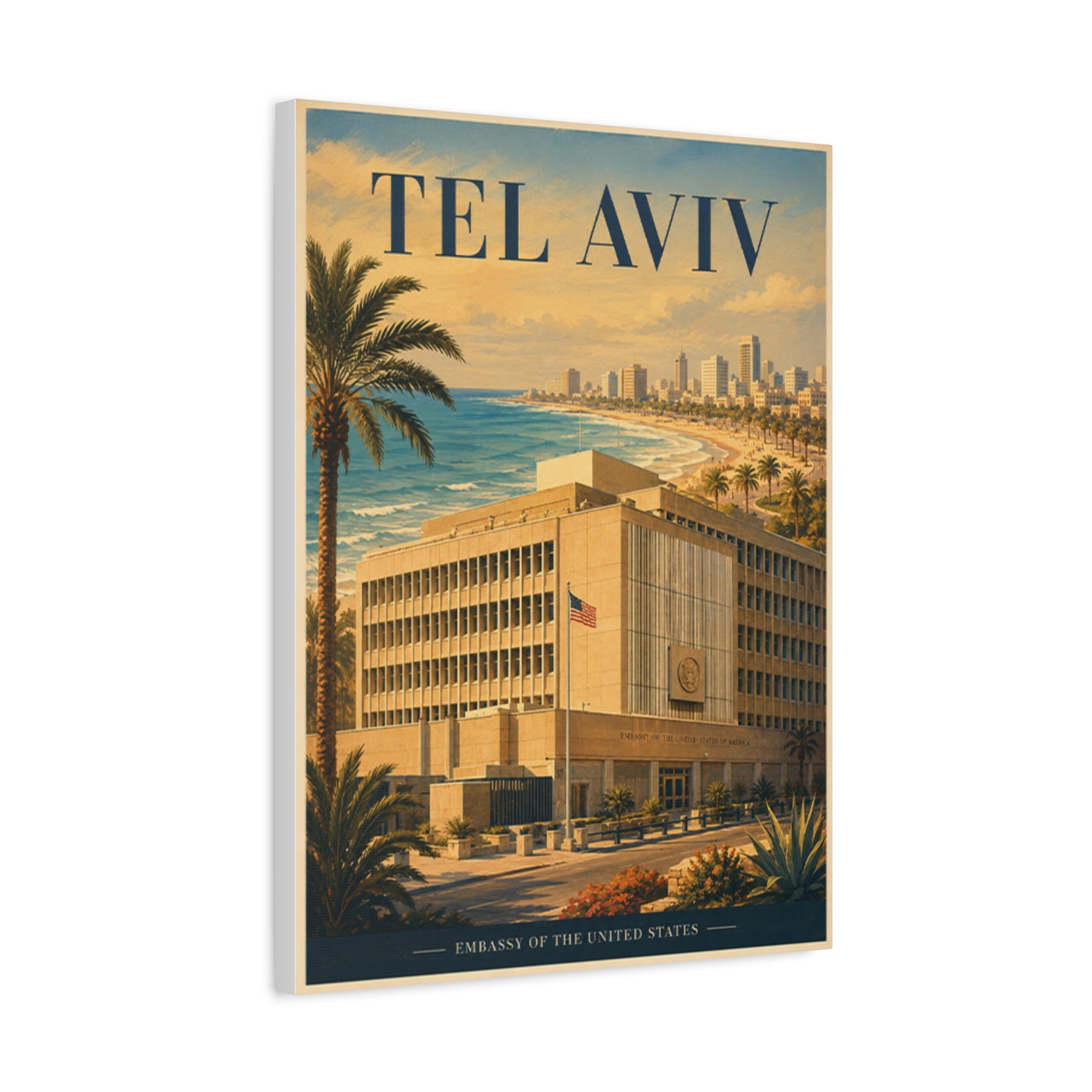 Tel Aviv Embassy Wrapped Canvas