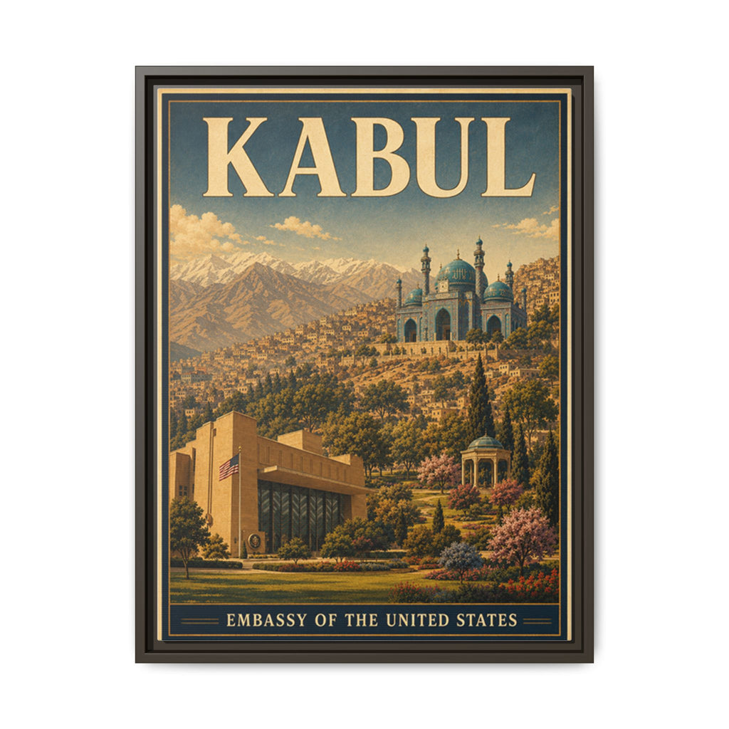 Kabul Embassy Wrapped Canvas Framed