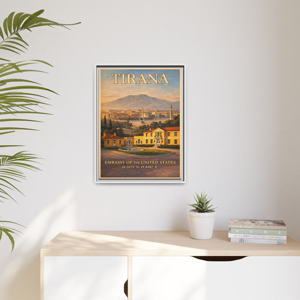 Tirana Embassy Wrapped Canvas Framed