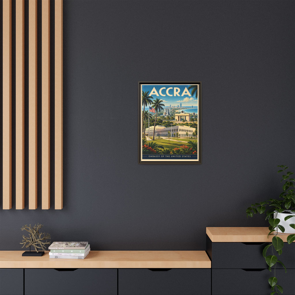 Accra Embassy Wrapped Canvas Framed