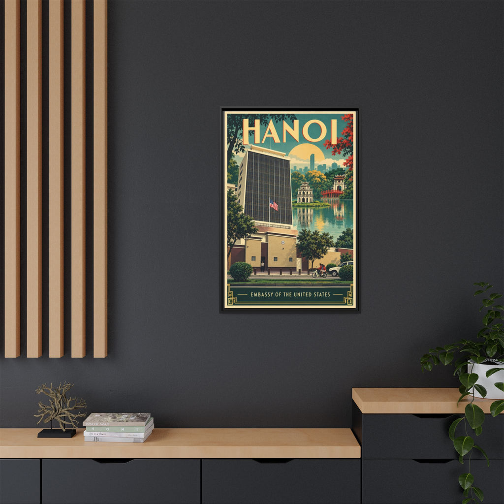 Hanoi Embassy Wrapped Canvas Framed