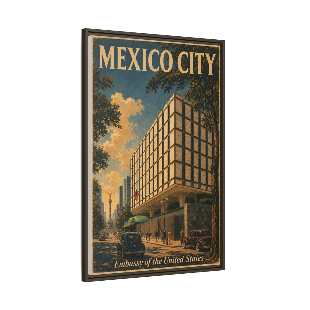 Mexico City Embassy Wrapped Canvas Framed