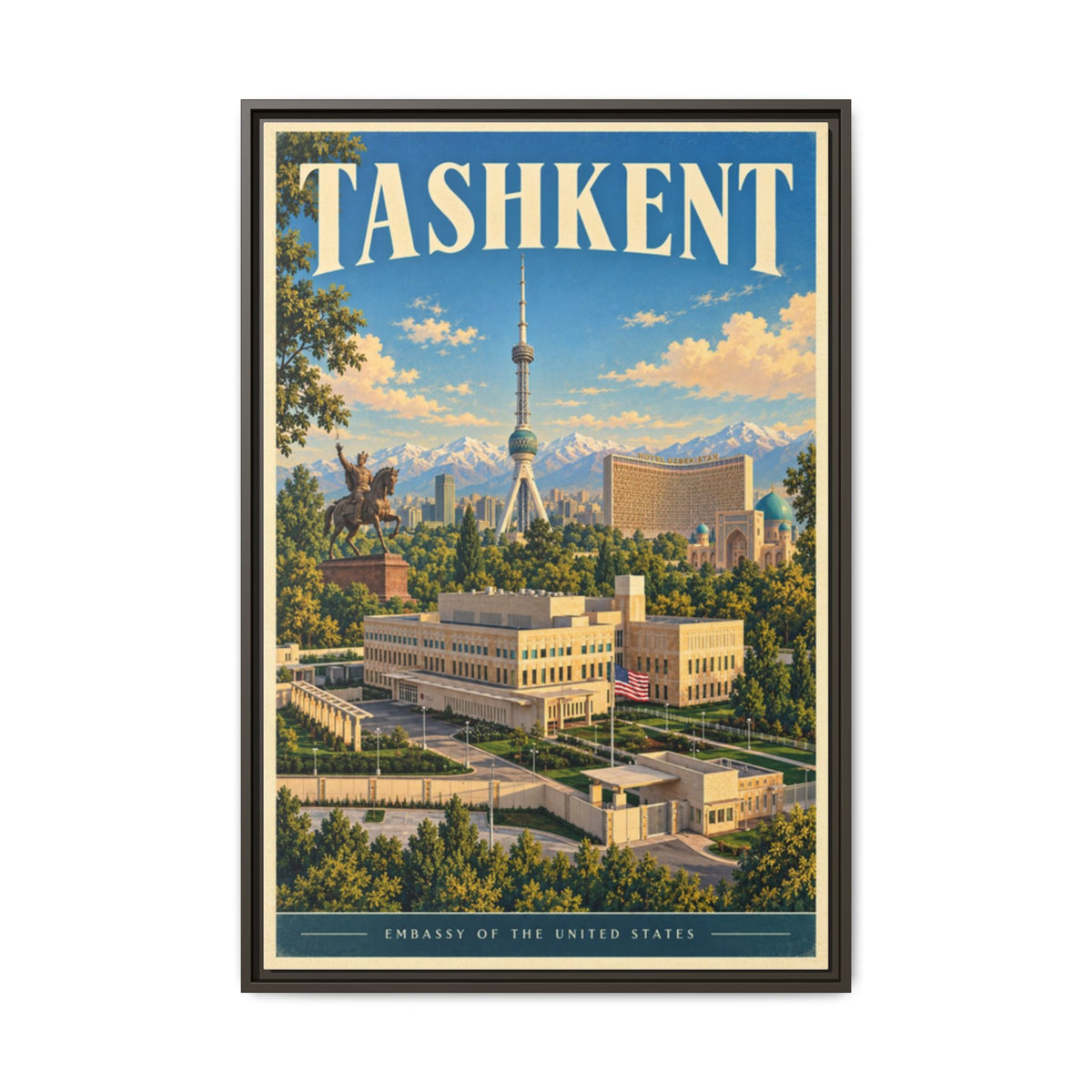 Tashkent Embassy Wrapped Canvas Framed