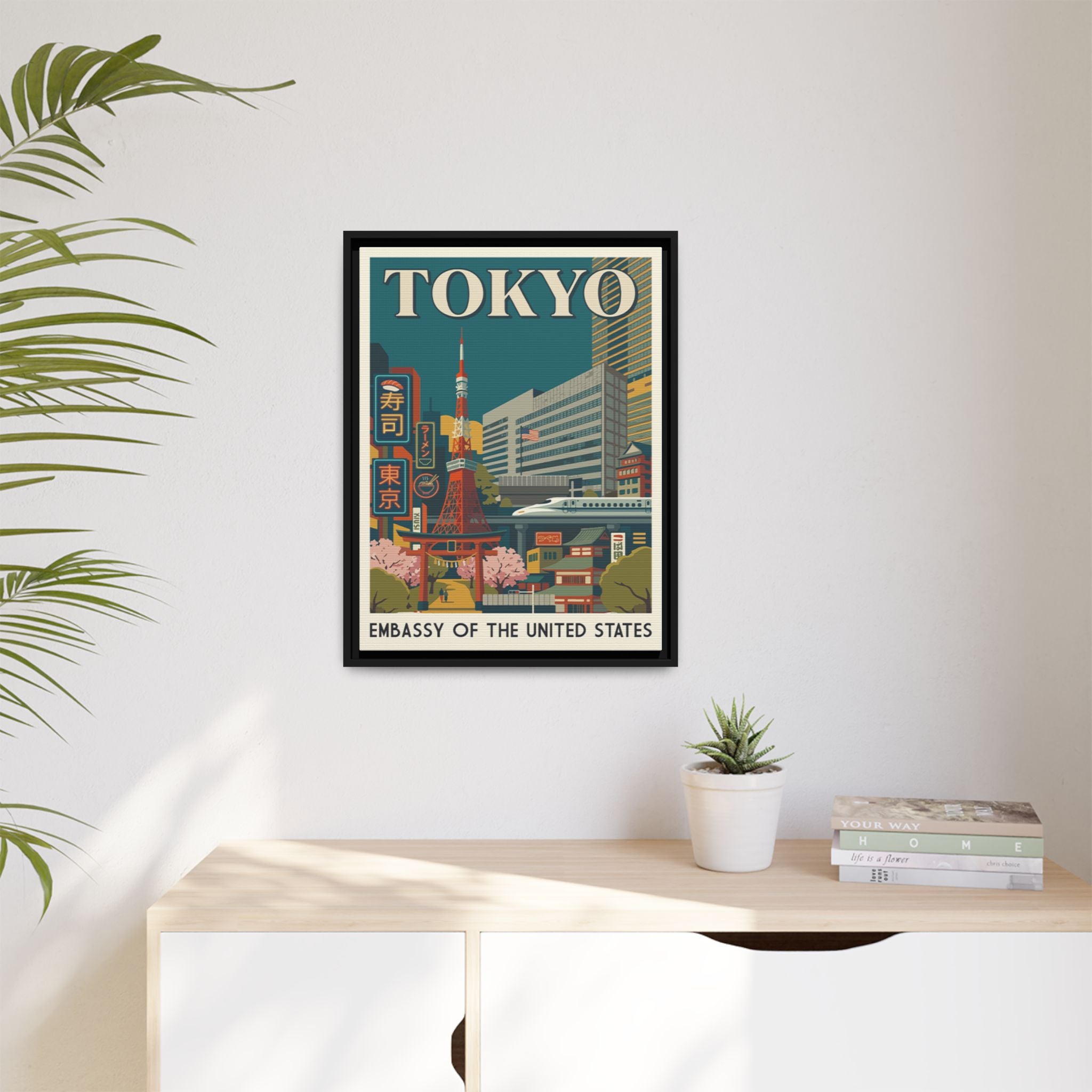 Tokyo Embassy Wrapped Canvas Framed