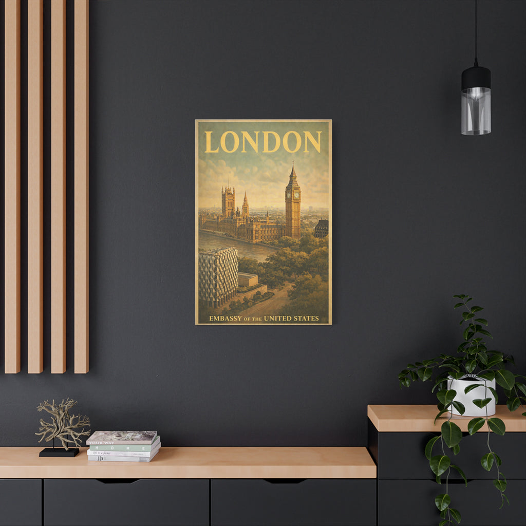 London Embassy Wrapped Canvas