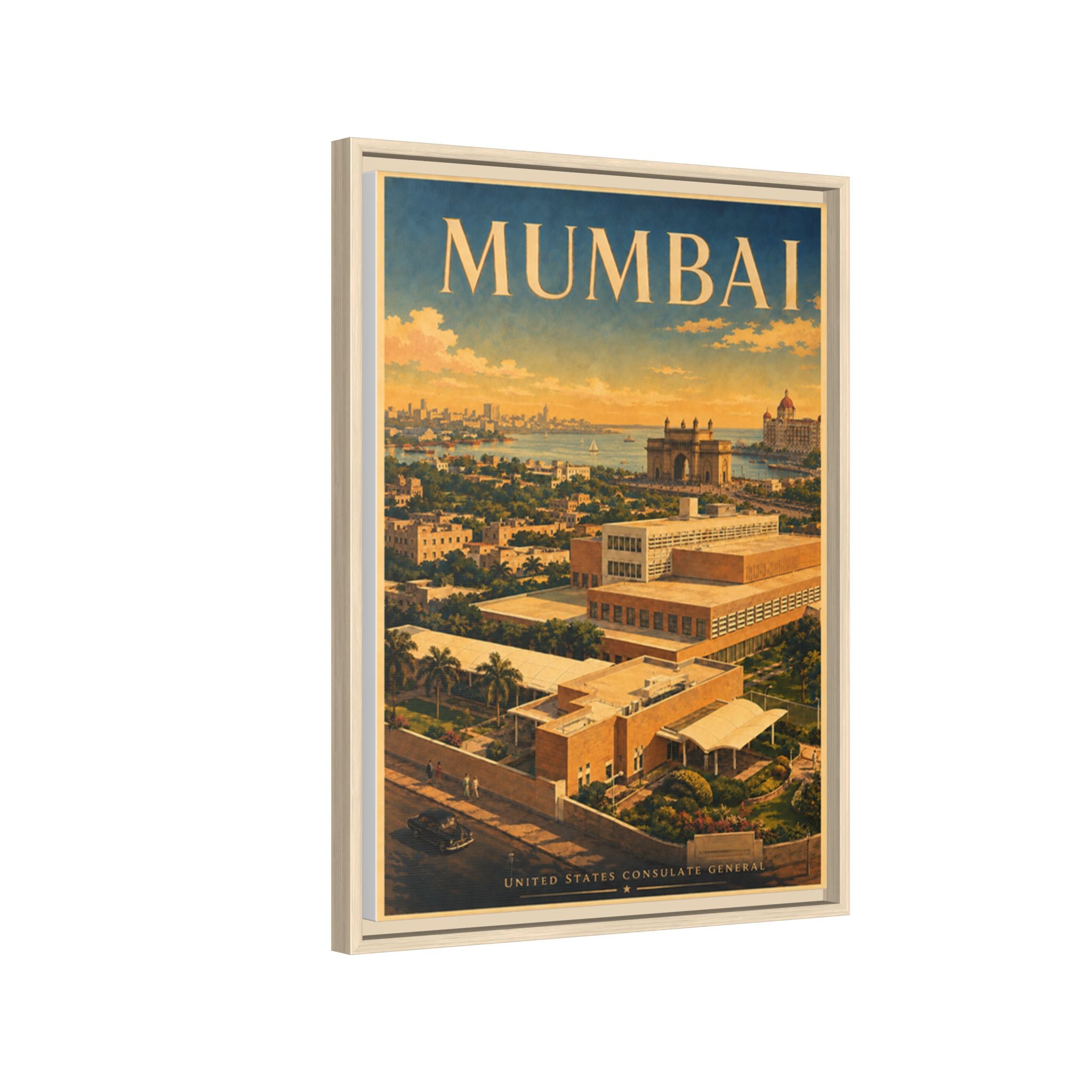 Mumbai Consulate General Wrapped Canvas Framed