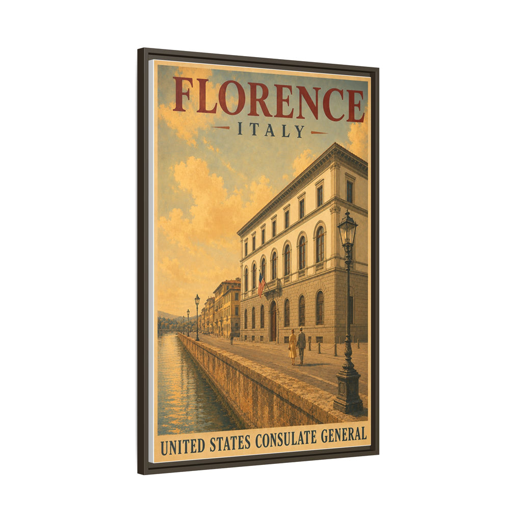 Florence Consulate General Wrapped Canvas Framed