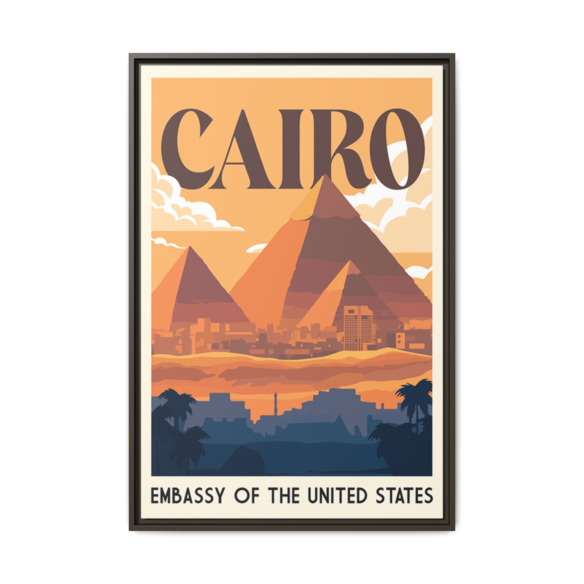 Cairo Embassy Wrapped Canvas Framed