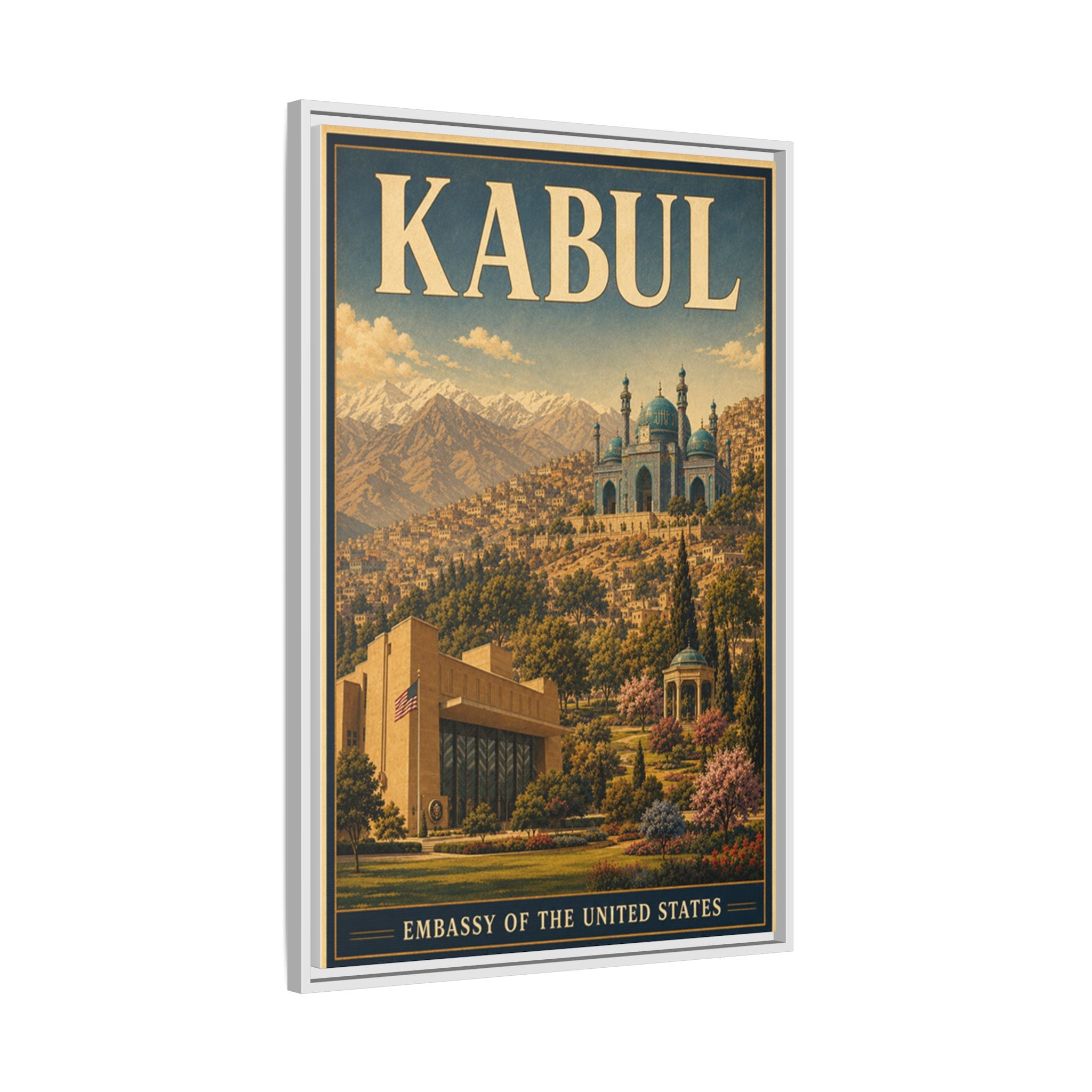 Kabul Embassy Wrapped Canvas Framed