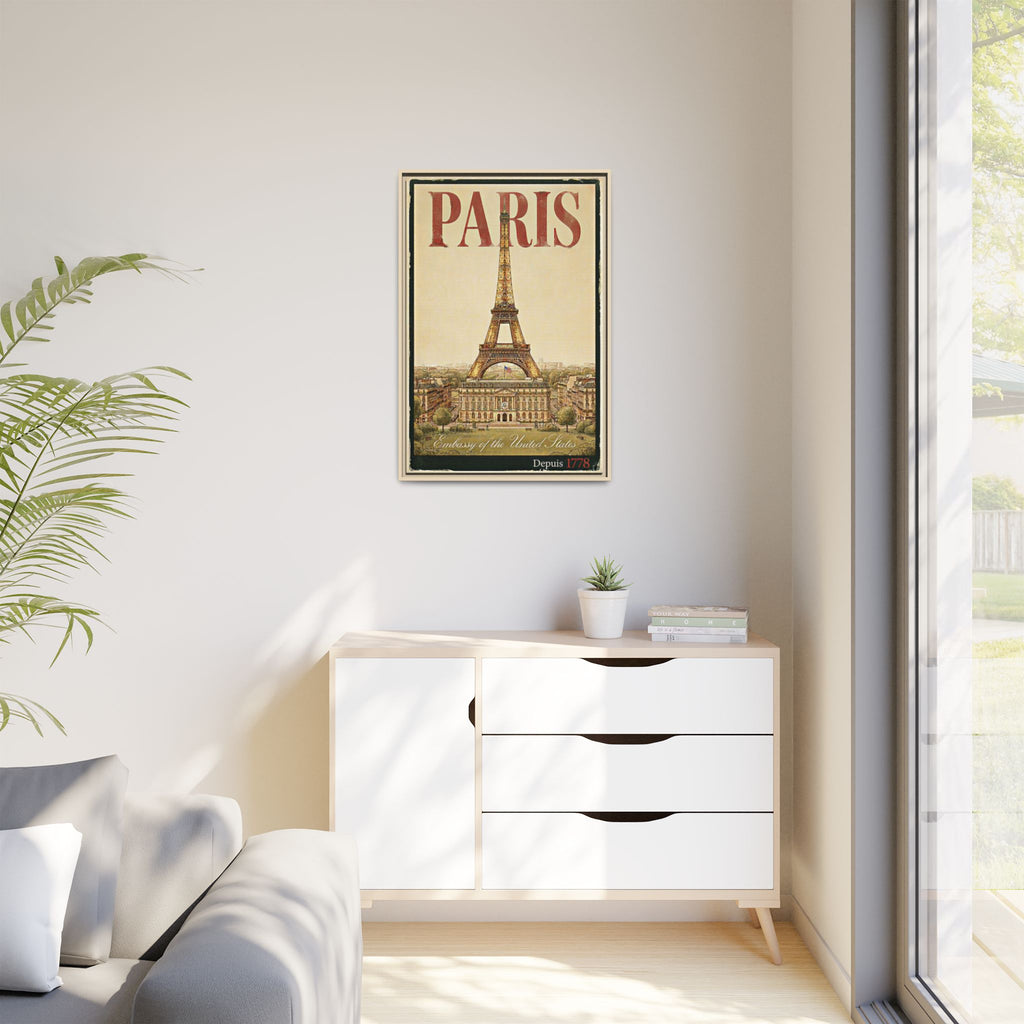 Paris Embassy Wrapped Canvas Framed