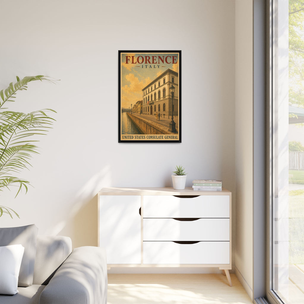 Florence Consulate General Wrapped Canvas Framed