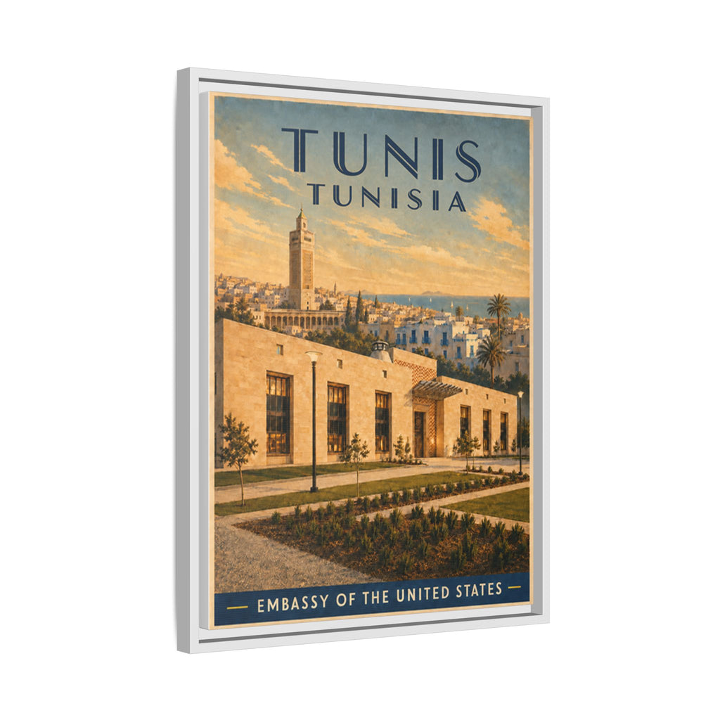 Tunis Embassy Wrapped Canvas Framed
