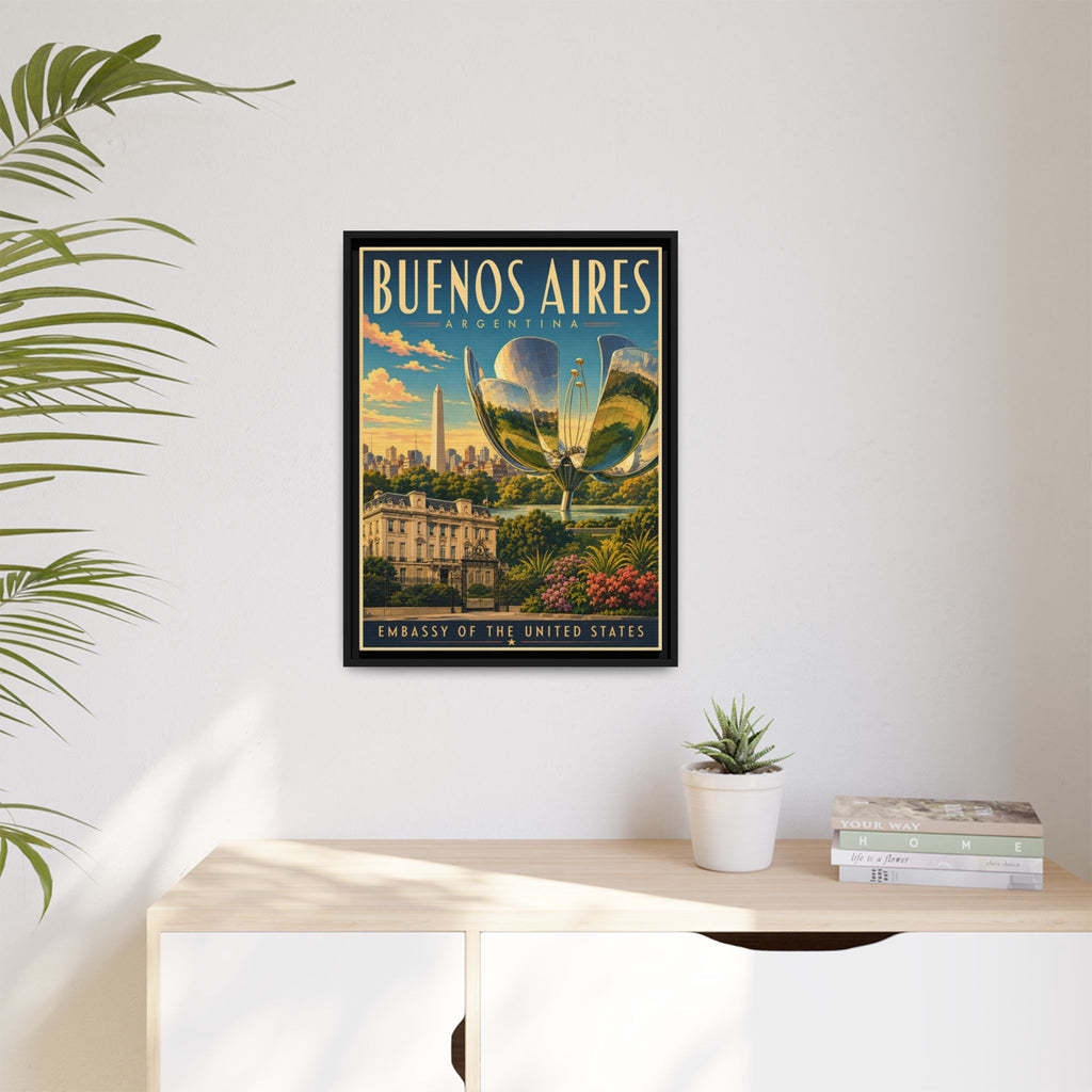 Buenos Aires Embassy Wrapped Canvas Framed