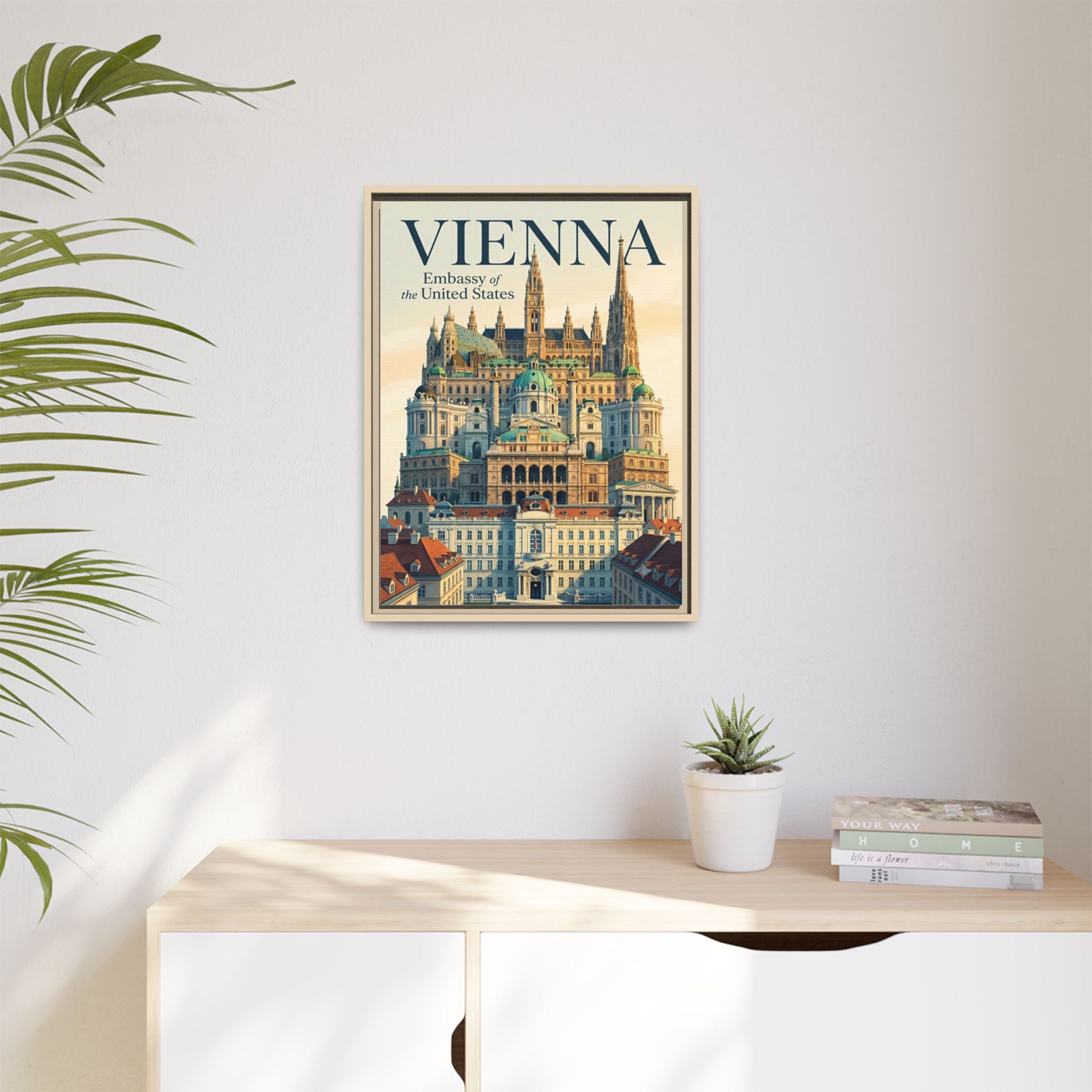 Vienna Embassy Wrapped Canvas Framed