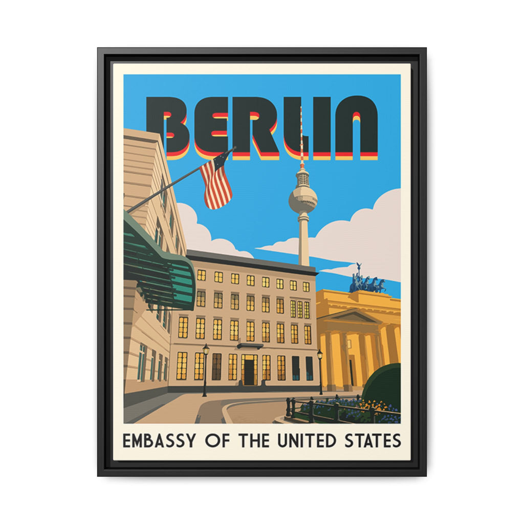 Berlin Embassy Wrapped Canvas Framed