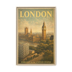 London Embassy Wrapped Canvas Framed