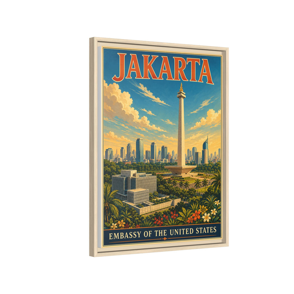 Jakarta Embassy Wrapped Canvas Framed