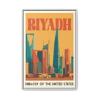 Riyadh Embassy Wrapped Canvas Framed