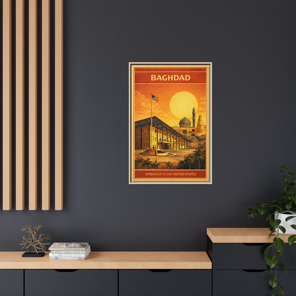 Baghdad Embassy Wrapped Canvas Framed