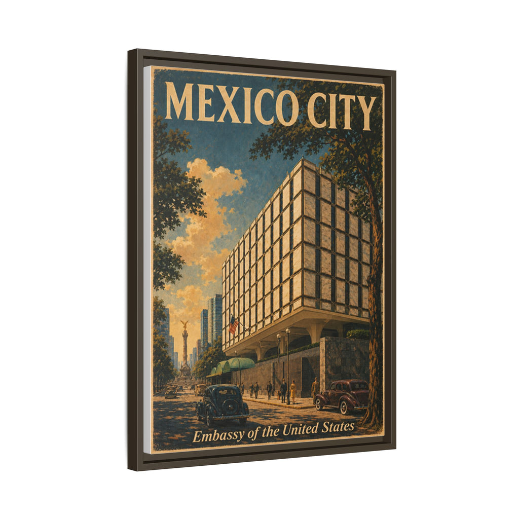 Mexico City Embassy Wrapped Canvas Framed
