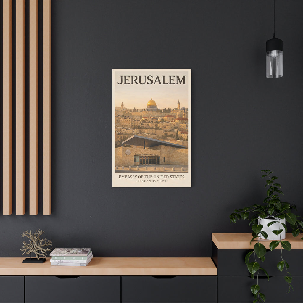 Jerusalem Embassy Wrapped Canvas