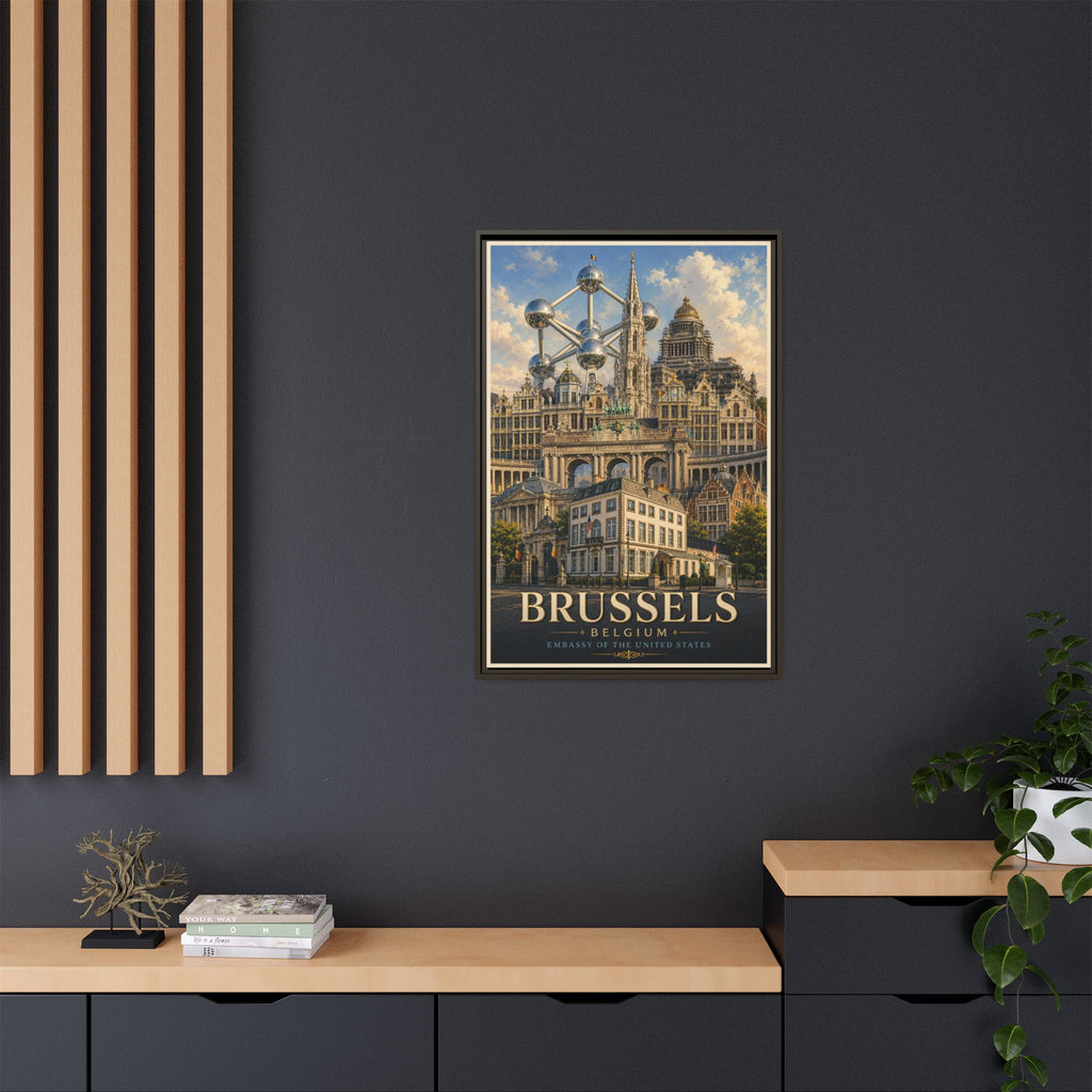 Brussels Embassy Wrapped Canvas Framed